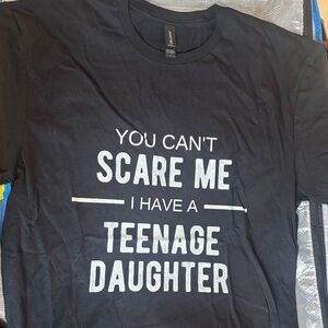 Gildan Black Tee with Bold White Text